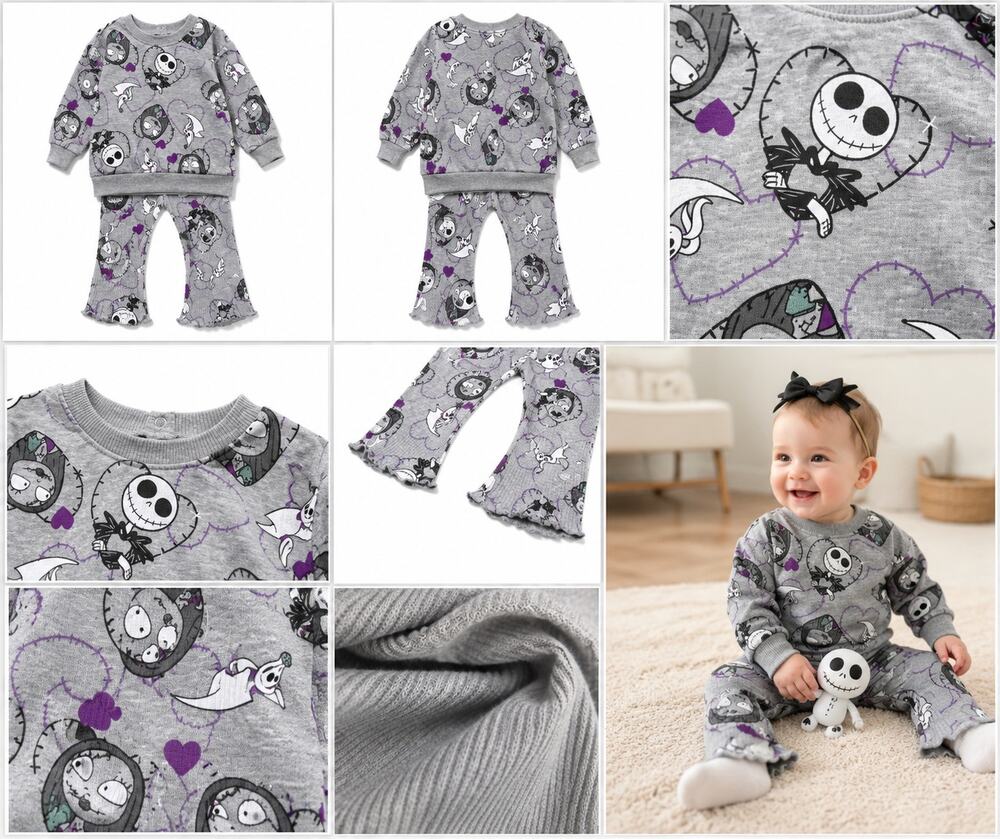Nightmare Before Christmas Baby Girls 2-Piece Outfit Set – Size 0–3 Months
